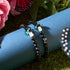 Agate noire | Argent sterling 925 | Bracelet en pierre précieuse et champignon en verre Firefly